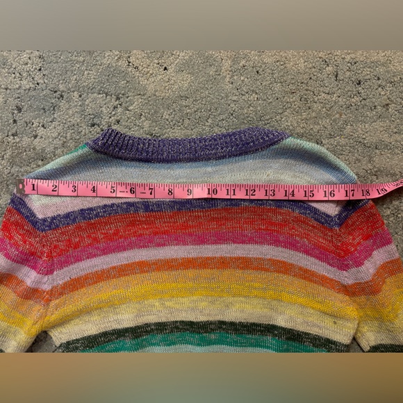 Lovers and Friends rainbow glitter crop sweater sz s - Picture 3 of 9